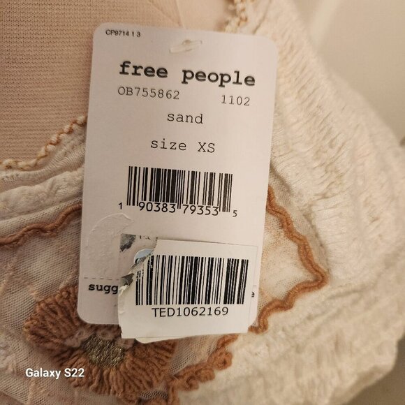 Free People Sand Blouse. NWT. Size  XS - Picture 4 of 12
